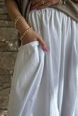 Inga Stretch Poplin Cotton Barrel Pant White
